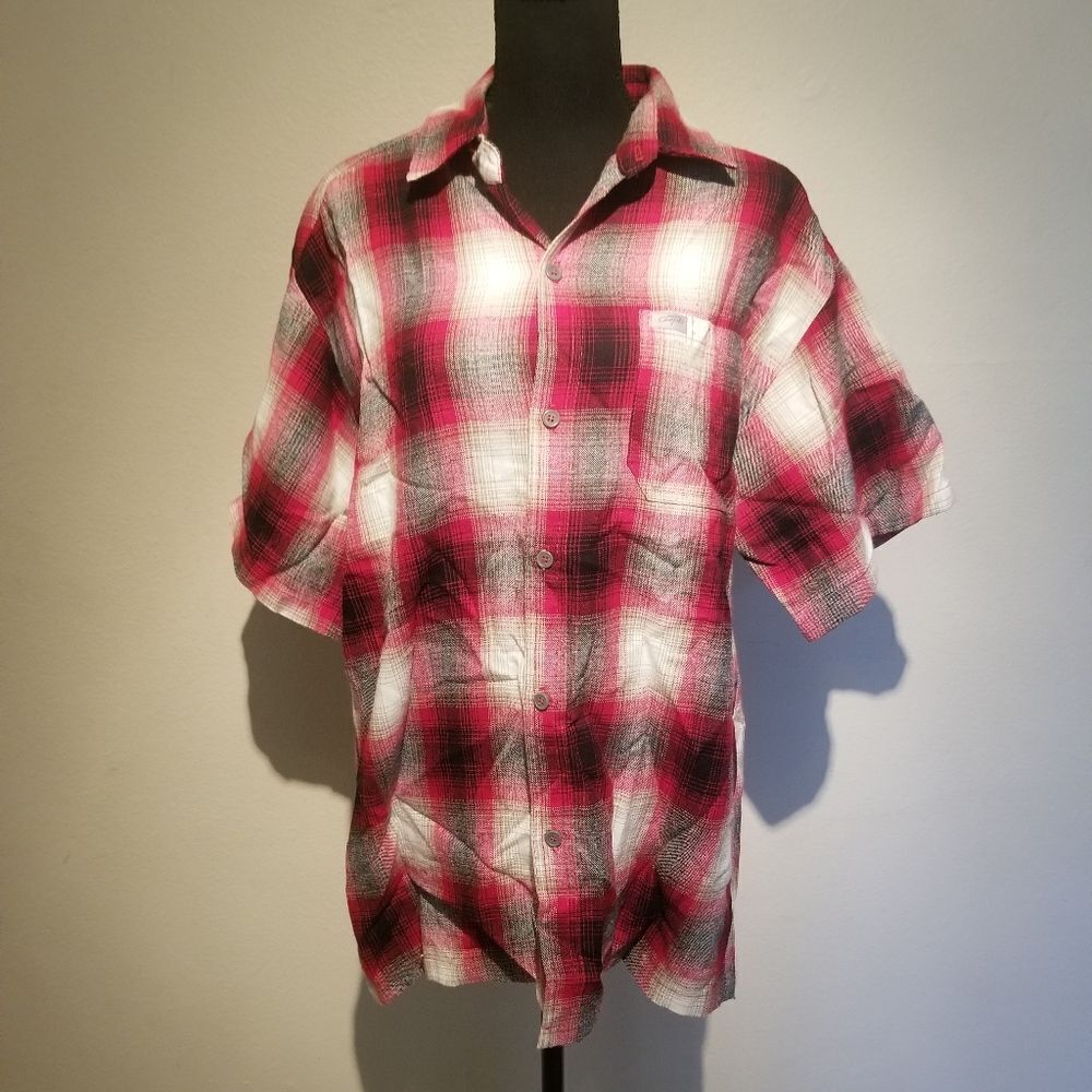 VINTAGE CAL TOP CHOLO LOWRIDER PLAID SHIRT MADE IN USA SIZE M/L BIN 35